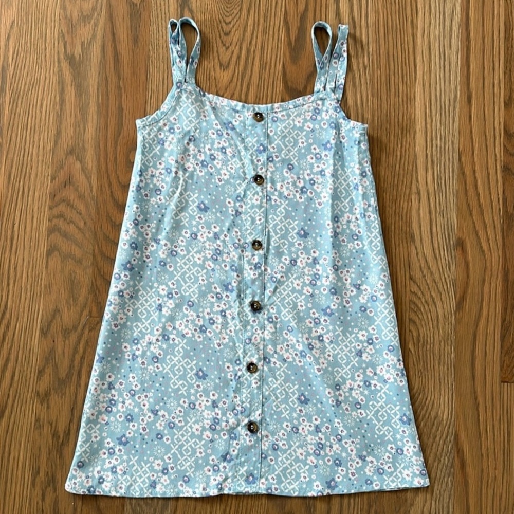 NWOT Btween Girls Dress sz 5 Double Strap Sleeveless Pencil Floral Blue Vacation